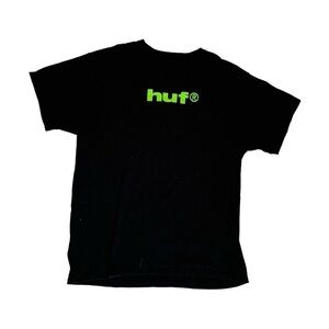 HUF Black T-Shirt with Green Logo